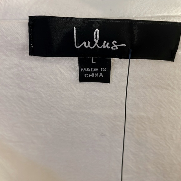 NWT - Lulu’s white button-up short sleeve midi dress - size large - Picture 9 of 11